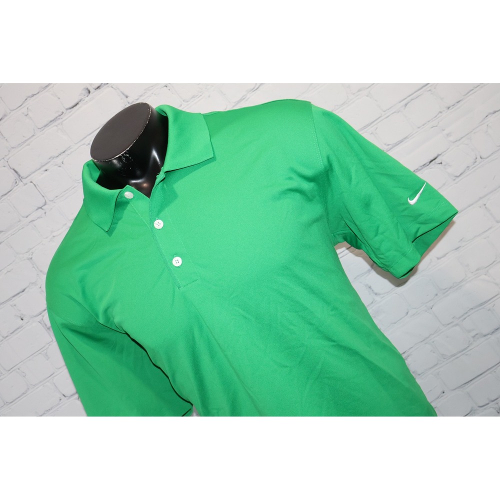 Nike Golf Polo Shirt Mens Large Green Short Sleeve Swoosh Breathable Casual